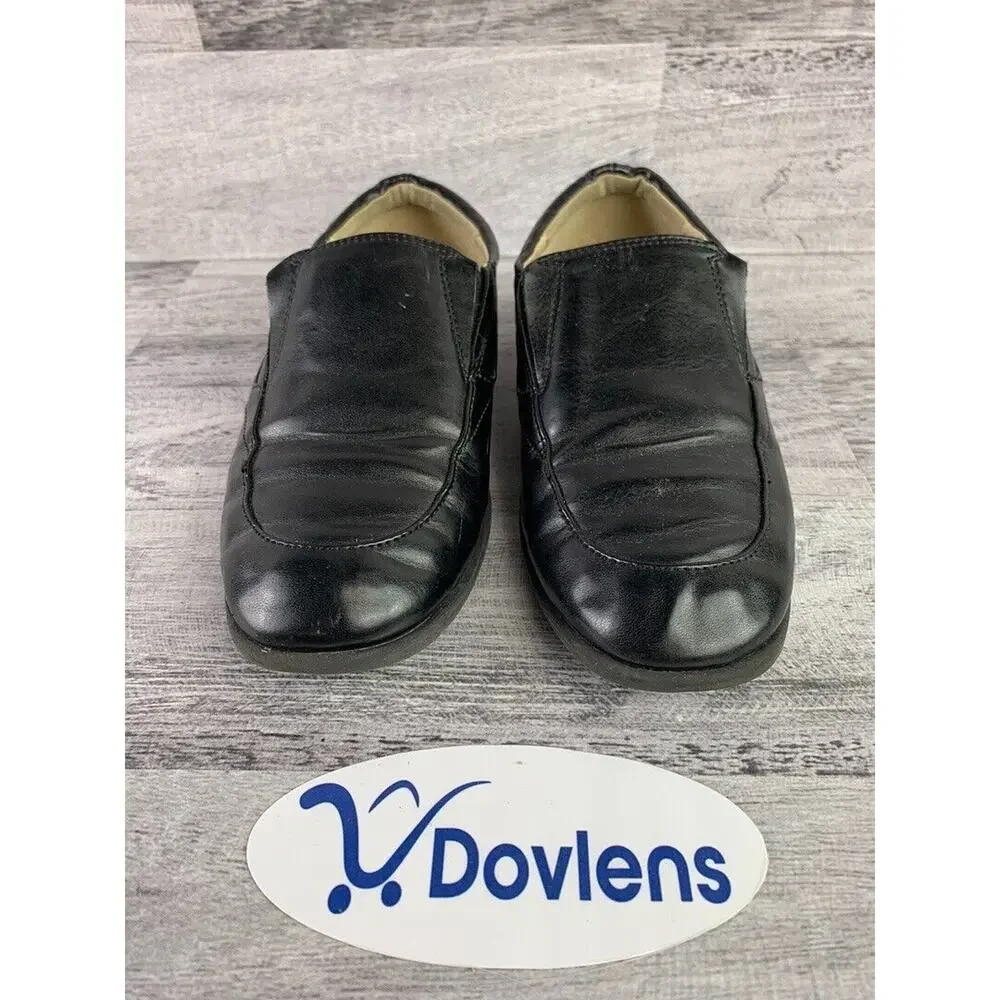 1901 Boys Black Dress Shoes Slip-On Size 1M